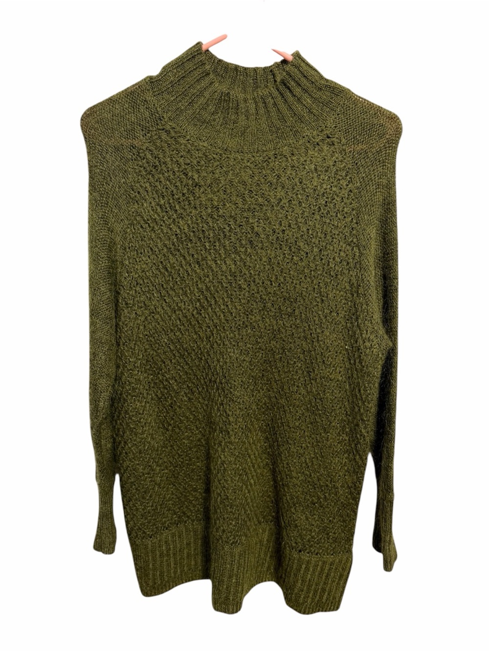 H&M L.O.G.G Olive Ribbed Mock Neck Sweater Size S